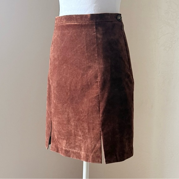 Vintage 1970s Brown Velveteen Mini Skirt S - Picture 14 of 16